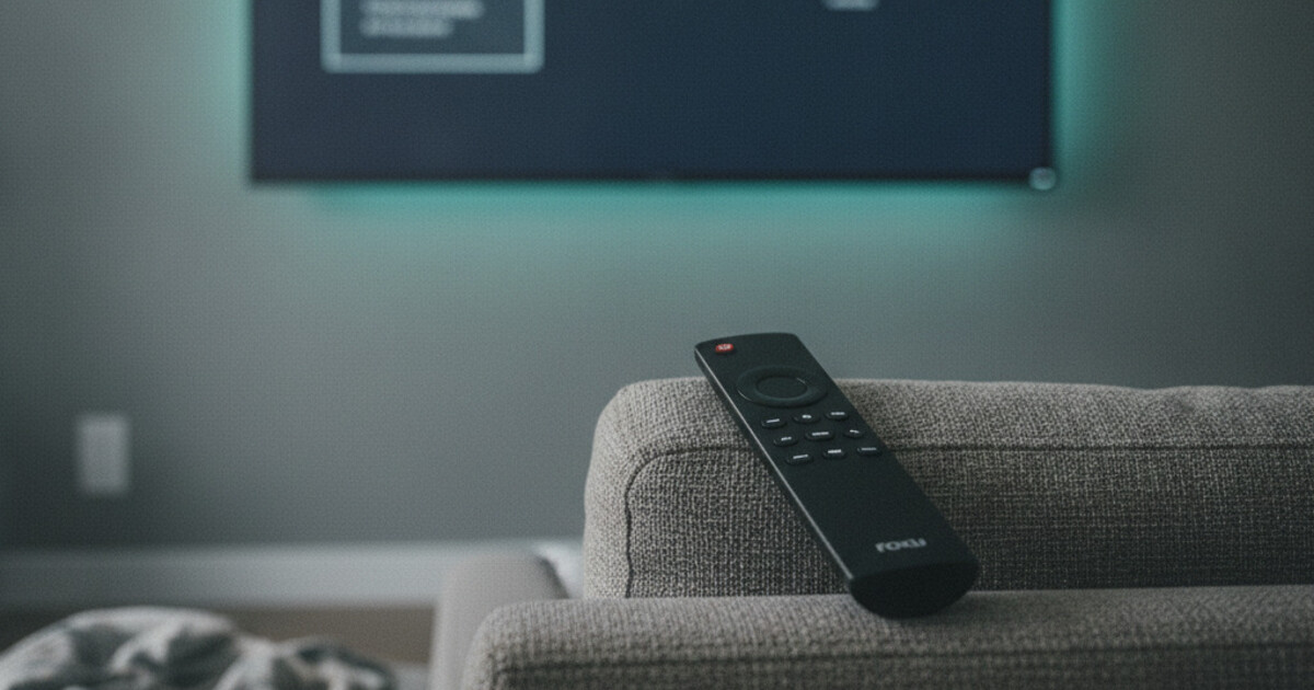 Roku remote next to a TV with a subscription cancellation screen