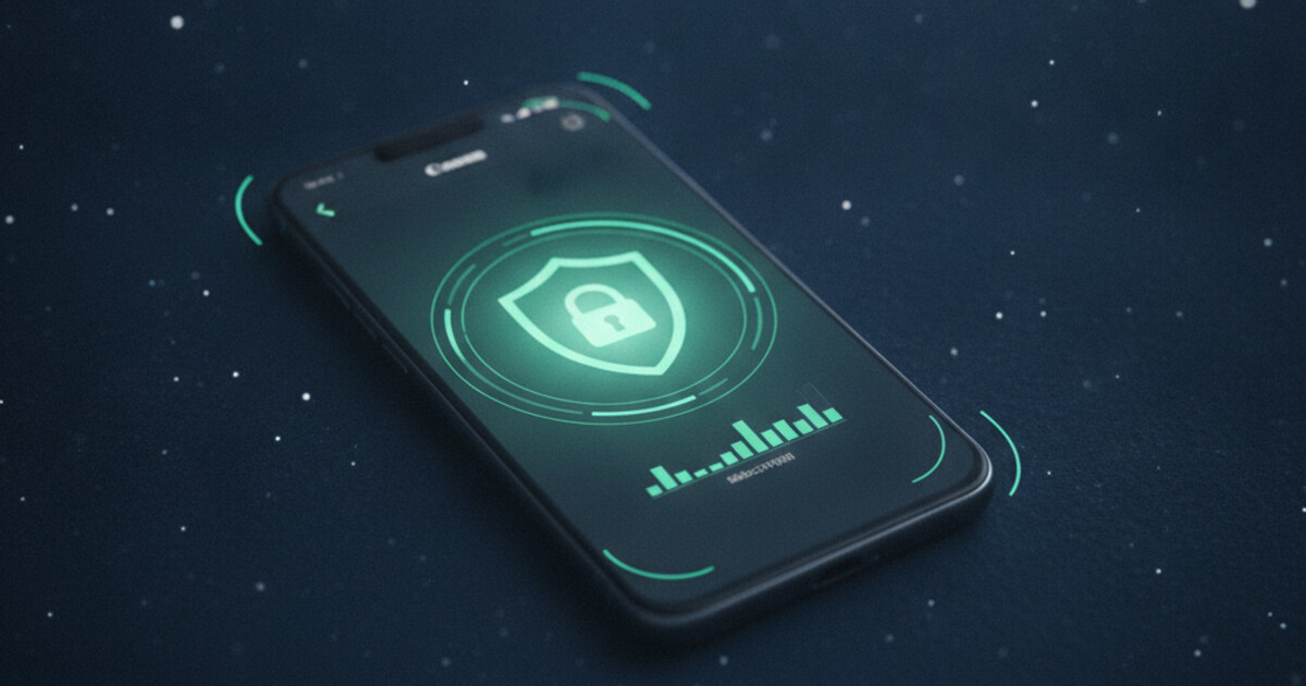 Smartphone showing a bank account security screen with a lock icon and subscription tracker app interface