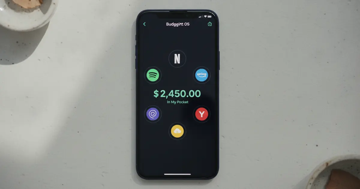 PocketGuard app dashboard showing the In My Pocket spending number on a smartphone screen